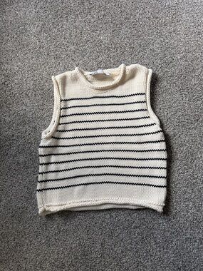 Zara Stripe Sleeveless Sweater